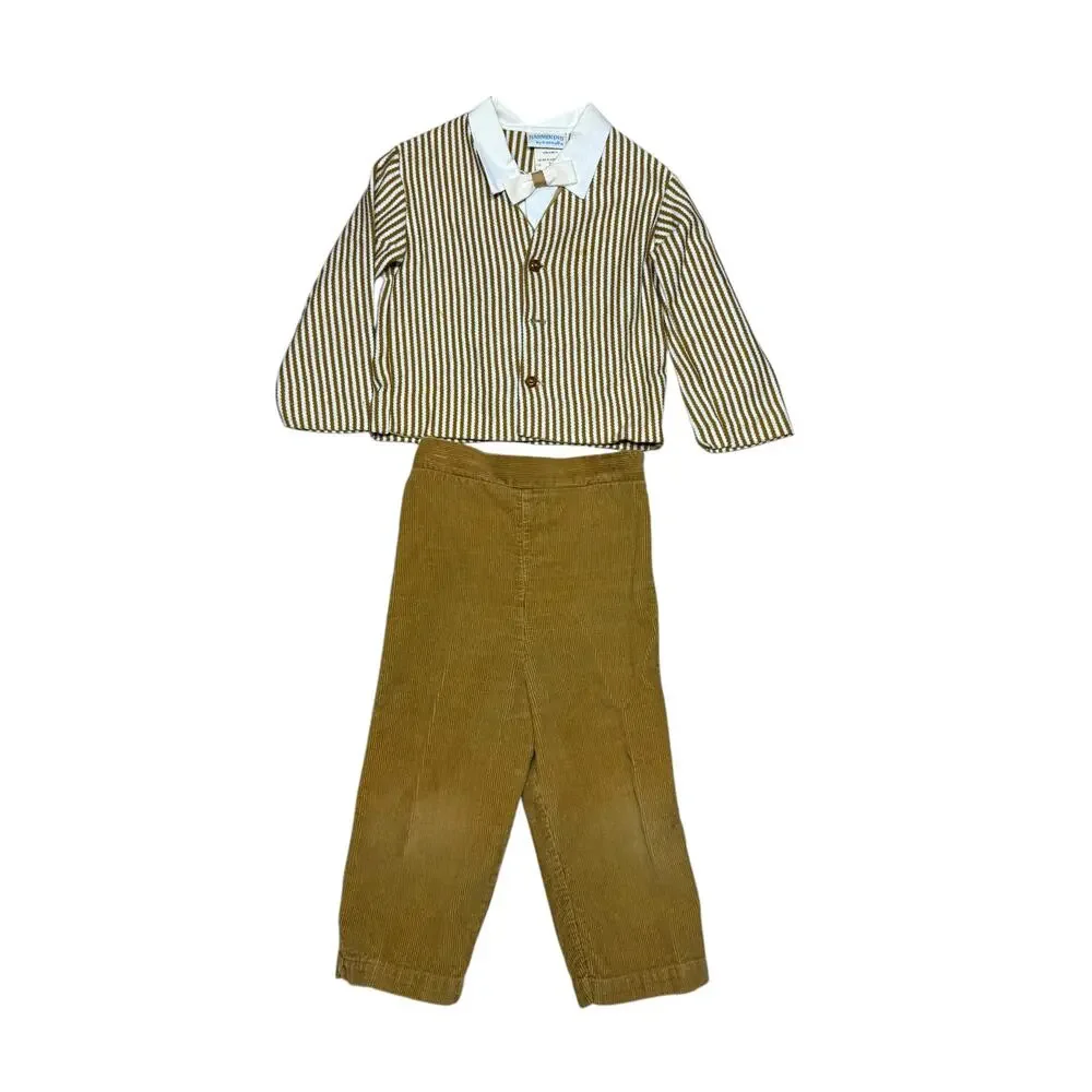 Nannekins by Nannette Vintage Baby Boy 2 Piece Corduroy Dressy Outfit 2T